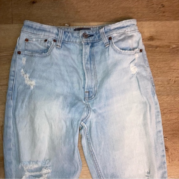 Abercrombie & Fitch Women’s Jeans Simone high rise slim Size27 Ripped Light Wash - Picture 4 of 11